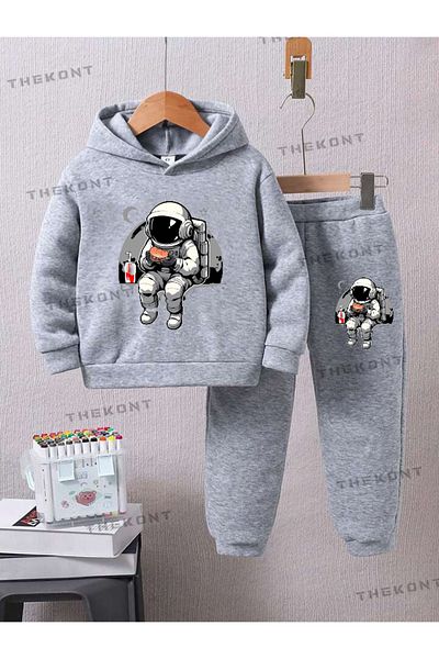 THEKONT Nasa Astronaut Printed Unisex Kids Tracksuit Set - Code: 202402