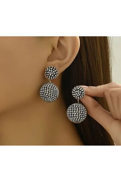 Dgt Luxury Parlak, Yapay Elmas, Top Küpe, Kulak İğnesi Paslanmaz Çelik