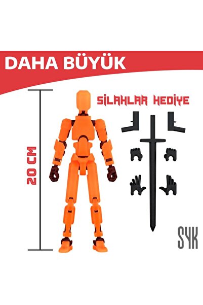 SYK Design (BÜYÜK) Robot 20 Dummy Turuncu Siyah Tüm Eklemleri Hareketli Aksiy...