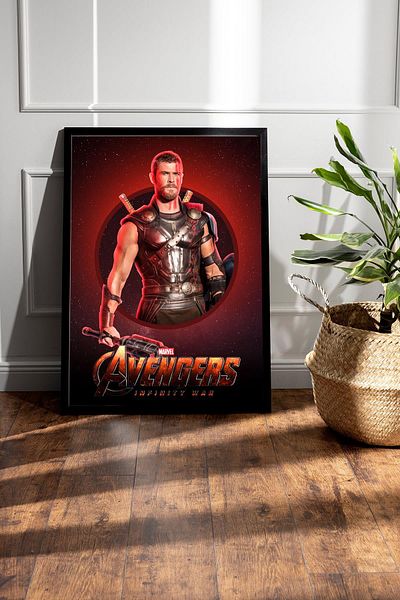 Saturn Thor Framed Picture - Marvel Avengers Movie Poster Art Print