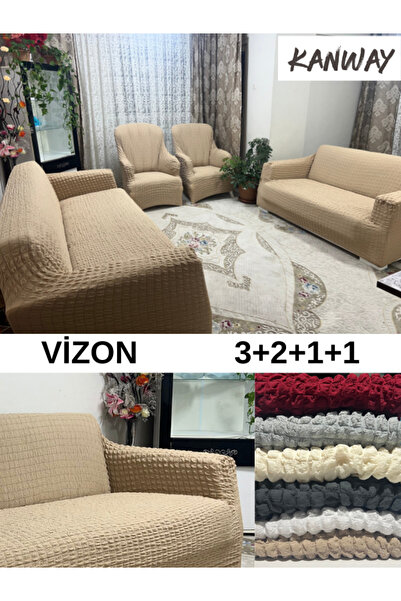 kanway 3+2+1+1 Set de huse pentru scaune Bürüm Puppet Husă lavabilă elastică ...