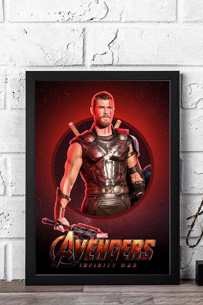 Saturn Thor Framed Picture - Marvel Avengers Movie Poster Art Print