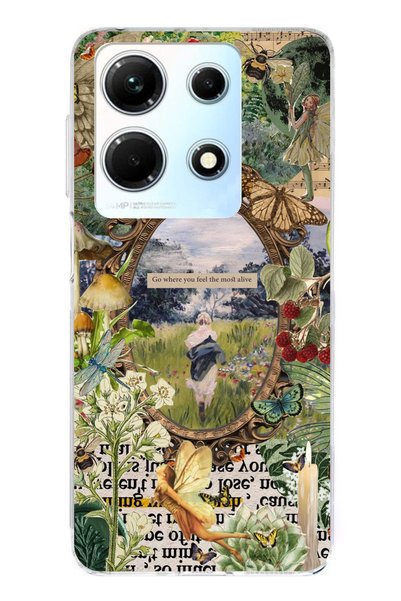 TechTree Infinix Note 30 Compatible Green Nature Transparent Silicone Case