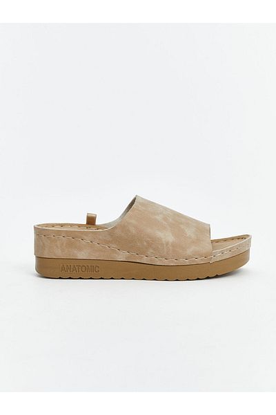 LC Waikiki Beige Suede Look Women's Slippers