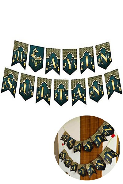 Parti dolabı 11 Ayın Sultanı Yazılı Zikzak Banner Yazı Süs 2 Metre Hoşgeldin ...