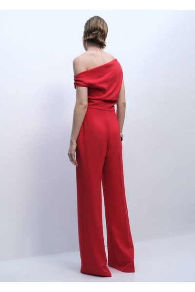 MANGO Woman Drape asimetrik uzun tulum