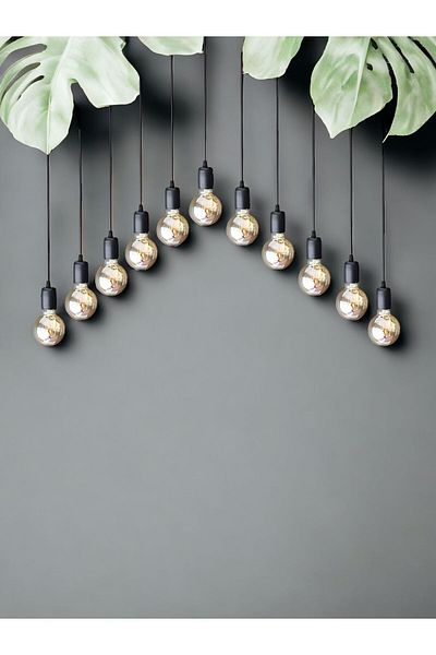 ONUR AVİZE Concept Storefront Lighting 1 Meter 11Pcs Single Black Pendants