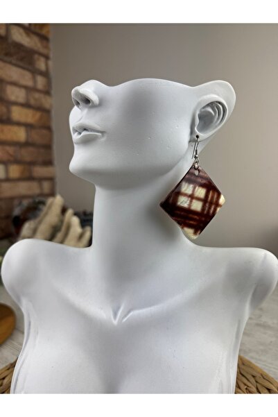 SEDEF TAKI Ekose Sedef taş küpe