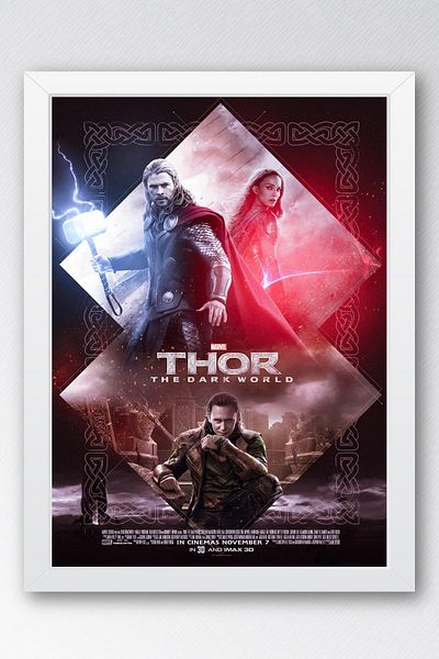 Saturn Thor The Dark World Πίνακας με κορνίζα - Πίνακας αφίσας ταινίας Marvel