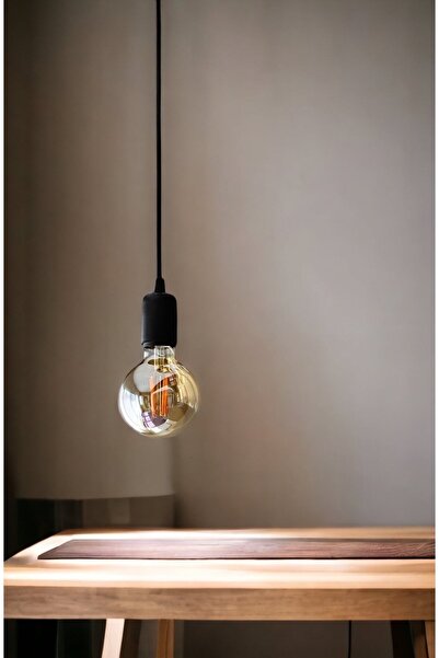 ONUR AVİZE Retro Rustik Agora Siyah Tekli Sarkıt