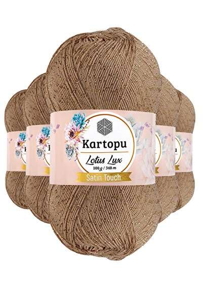 Kartopu بوستير بيكيني من Lotus Lux 5 قطع - محبوك لامع، خيط K837، لون البشرة