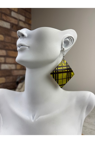 SEDEF TAKI Ekose Sedef taş küpe