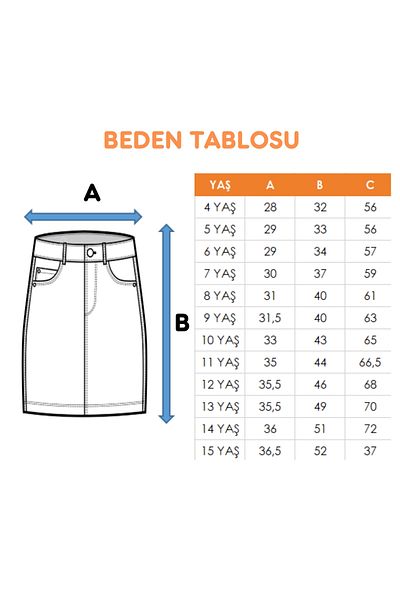 GİYİCEM TEKSTİL Fusta de blugi pentru fete