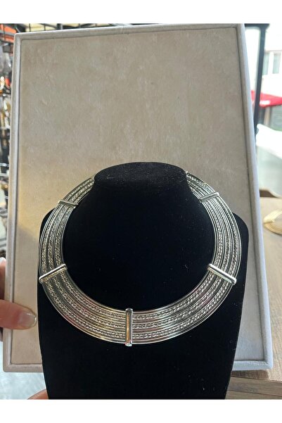 SELVİLERBUTİK Kelepçe Kolye Silver
