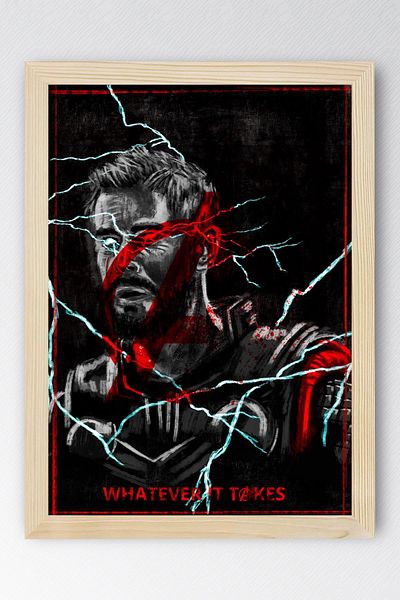 Saturn Thor Framed Painting - Marvel Movie Poster Painting