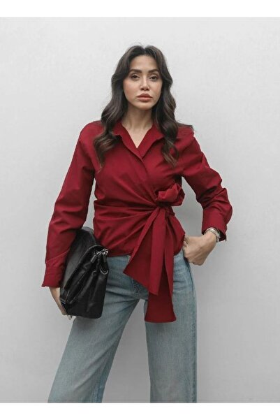 İKRAFASHİON Bağlama Detaylı Gömlek