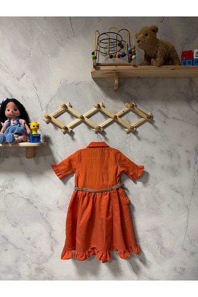 FESSHERA Rochie cu guler cămașă cu curea cu volane pentru fete – Design elegant și confortabil