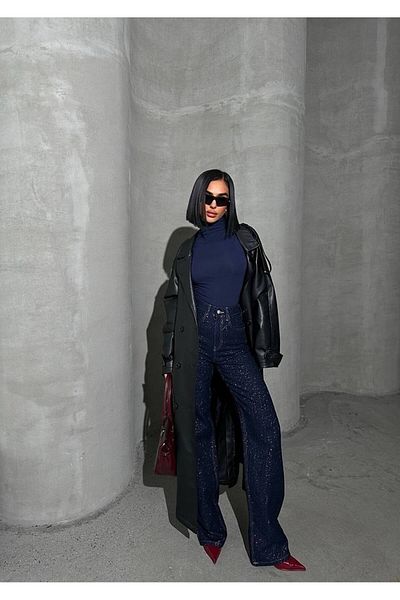 DENİKK Trend Special Design Baggy Wide Leg Comfortable Fit Palazzo Trousers