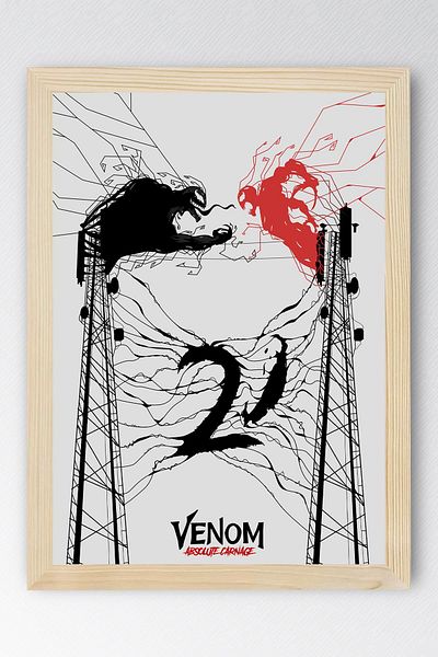 Saturn Venom Framed Table - Marvel Movie Poster Art Print