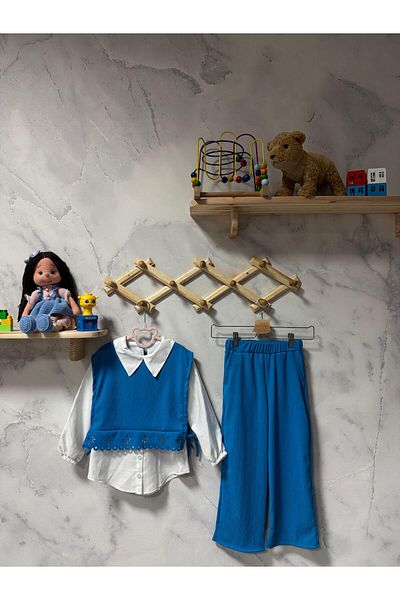 FESSHERA Set din două piese cu broderie florală pentru fete – oferă eleganță și confort împreună!