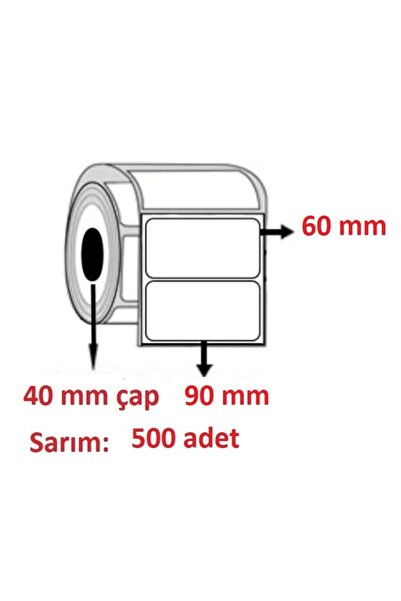 Boş Yapışkanlı Barkod Etiketi P.P Opak Etiket 90mm X 60mm
