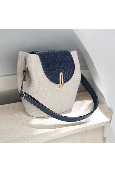 Hediyeninellitonu Geantă de damă cu paie cu capac Creek 100% bumbac Design special