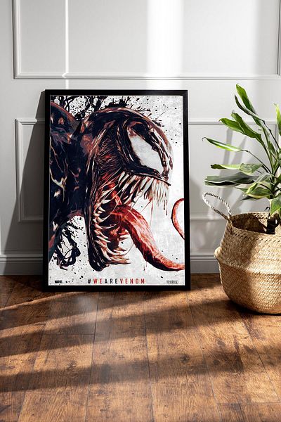 Saturn Tablou cu rame Venom - Tablou poster de film We Are Venom Marvel