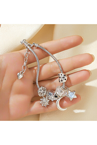 Choice 80529001 قطعة واحدة من سوار بان فاميلي متعدد العناصر على شكل نجمة وقمر...