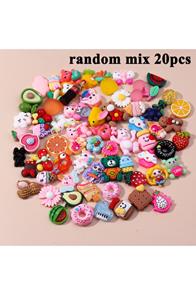Choice تشكيلة عشوائية من 20 قطعة من زينة الفواكه والحيوانات والكعك المصنوعة م...