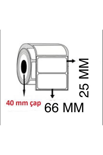 LABEL WORLD Boş Yapışkanlı Etiket P.P Opak Etiket 66mm X 25mm Termal Rulo