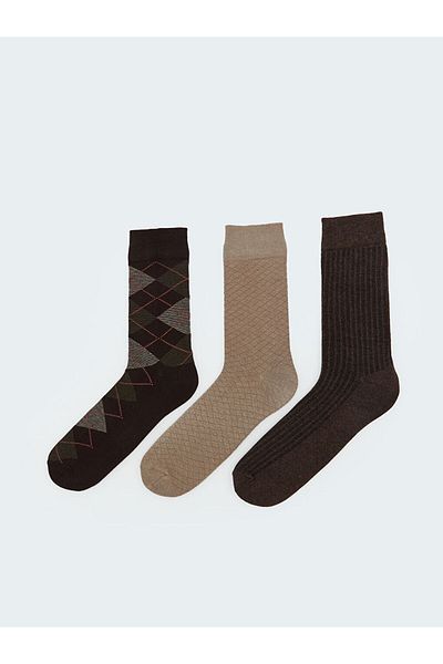 LC Waikiki Lcw Accessories Mixed Pattern Men's Socks 3-Piece