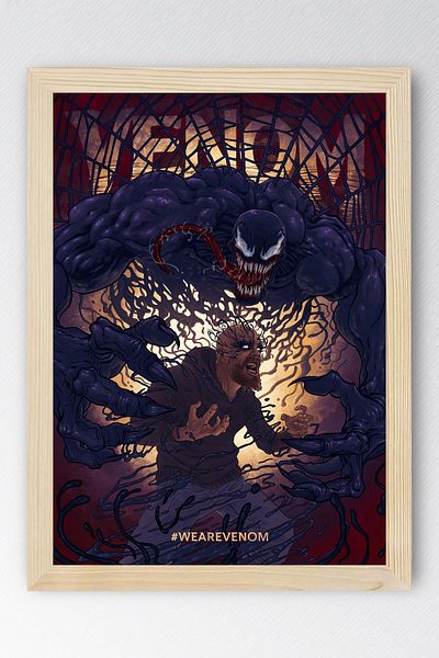 Saturn Venom Framed Table - Marvel Movie Poster Art Print