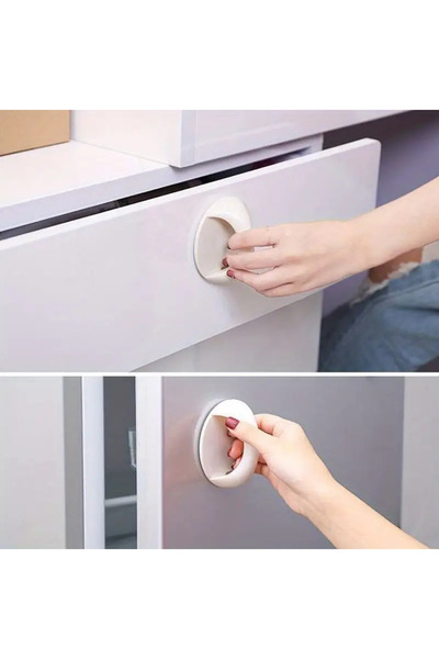RED KİTCHEN 2 Adet Çok Amaçlı Kendinden Yapışkanlı Klozet Kapağı Çekmece Buzdolabı Tutacak Kulp Tutma Aparatı