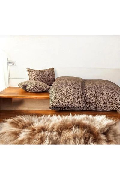Belsina Home Siberian Leopard Pattern Oversized Fitted Sheet Set + 2 Covered Pillow Cases