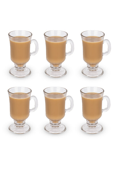 mafa home 6 Pieces of Imported Irish Model Latte Hot Chocolate Sahlep Cups with Feet and Handles