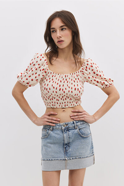 No Matter What Balloon Sleeve Crop Top
