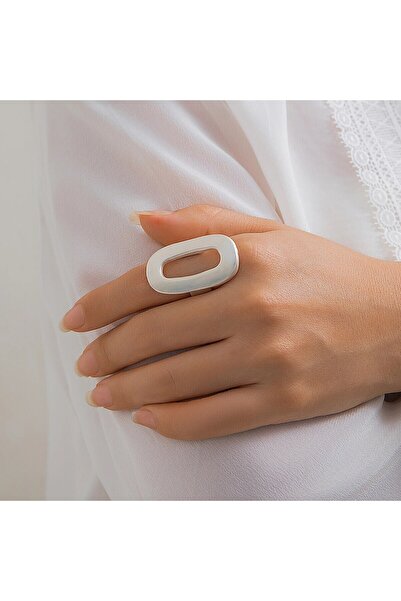 Choice اللون الفضي 2 حلقات هندسية بيضاوية كبيرة مجوفة من إنجيمارك للنساء، تصم...