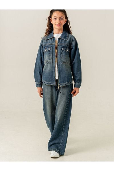 GİYİCEM TEKSTİL Pantaloni blugi spanioli pentru fete 2190