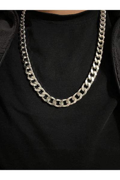 Nurtakı Nurtaki Stainless Non-Fading Thick Model Men's Chain Necklace