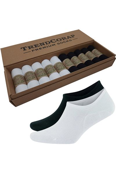TrendCorap Мъжки спортни чорапи с невидими ботуши от бамбук, 10 броя, специална кутия