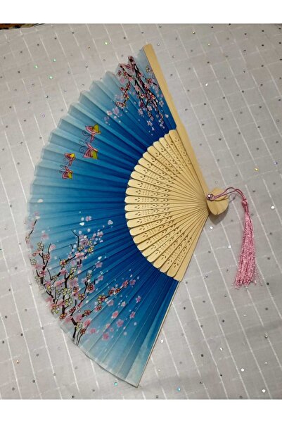 aysa stil Ahşap desenli yüksek kaliteli Japon bambu yelpazesi