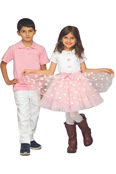 NACAR STYLİSH KIZ ÇOCUK 23 NİSAN KIYAFETLERİ PUANLI ETEK TİŞÖRT İLE BİRLİKTE ...