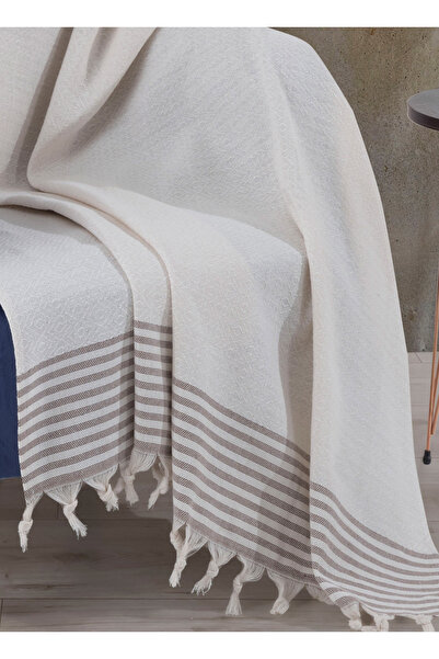 Lux Touch Ecru Bergama - 150x180 cm Cotton Tufted Sofa Divan Sofa Bed Cover Single Sofa