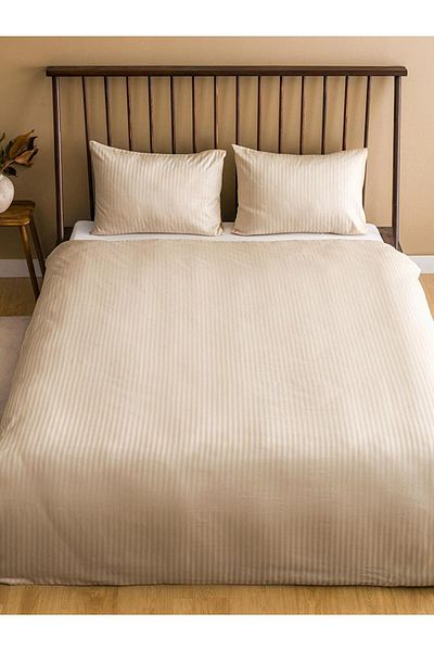 LC Waikiki Lcw Home Stripe Patterned Cotton Double Duvet Cover Set