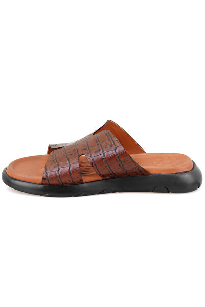 Desa Fabiola Taba Чоловічі шкіряні капці з крокодилячим принтом