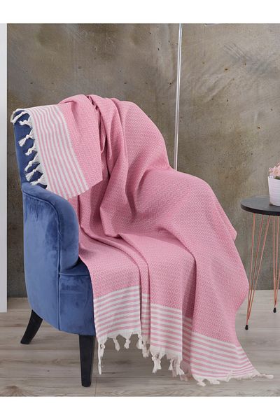 Lux Touch Husă canapea extensibilă Duvan pentru canapea extensibilă din bumbac, roz Bergama - 150 x 180 cm