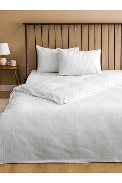 LC Waikiki Lcw Home Stripe Patterned Cotton Double Duvet Cover Set