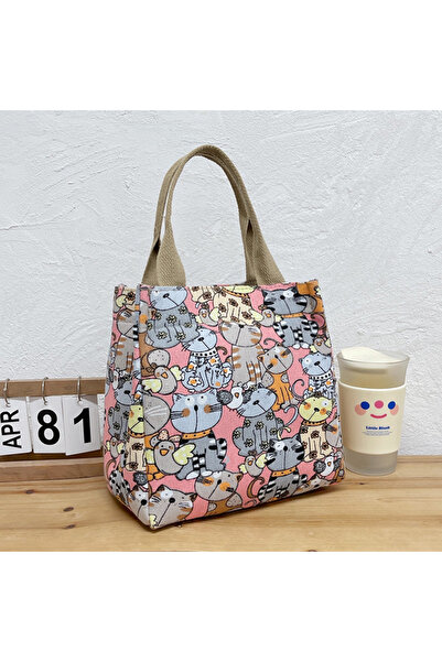 Choice (20cm<Max Length<30cm) kitty Fashionable Top-handle Bag with Cute Cat Pattern, Portable Mommy Bag fo