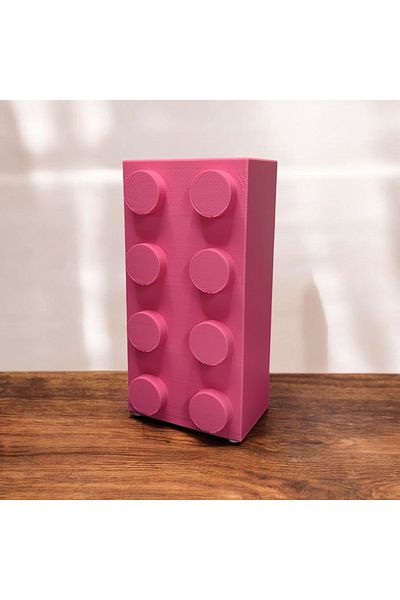 Maflen Color Block Brick Special Design Modern Decorative Vase Pink (Flower Not Included)