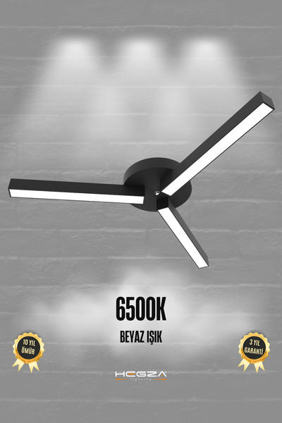 Hegza Lighting Admira ( Siyah Kasa, Beyaz Işık ) Ledli Modern Plafonyer Led A...
